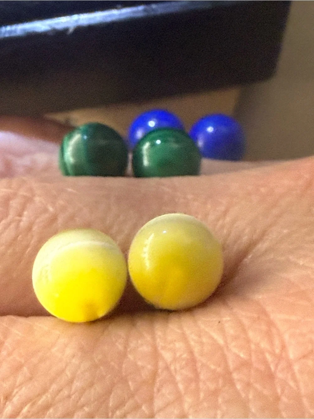 Source Unknown Blue, Green,‎ and Yellow Round Stone Stud Earrings
